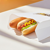 Sacs d'emballage alimentaire en papier kraft sulfurisé écologique avec impression flexographique Sacs à collations recyclables pour emballage de boulangerie, restaurant et pizza