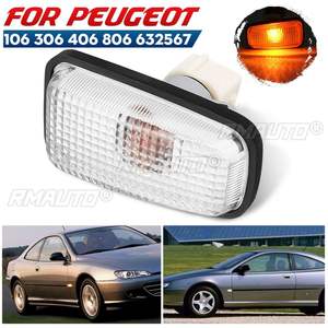 1/2PC Feu de position latéral 12V, clignotant répétiteur compatible Peugeot 106 306 406 806 632567, pièces auto, feux de signalisation - Product Image 1