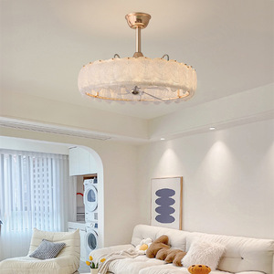 2026 New Entry Luxury Crystal <b>Fan</b> Lamp Household Living Room Hanging <b>Fan</b> Lamp Bedroom Shaking <b>Head</b> Restaurant <b>Fan</b> Integrated - Product Image 2
