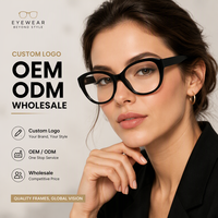 94707 Bingkai Kacamata Optik Model Cat Eye Kupu-kupu Bahan Asetat Logo Kustom OEM ODM Grosir