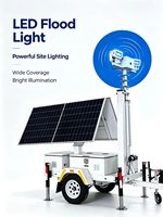 Torre de Iluminación Solar Portátil de Alta Calidad con Paneles Solares de 2*455W, 4*60W LED, Elevación Manual Eléctrica, IP67, MPPT 20A, para Jardín