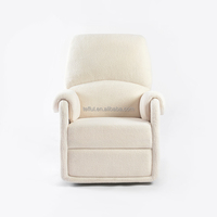 Fauteuil inclinable électrique moderne pour chambre d'enfant avec tissu bouclé et fonction extensible, siège individuel