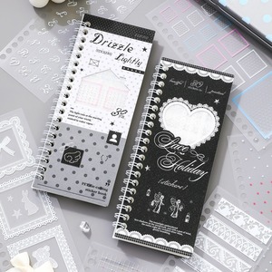 Lace Holiday Pet Sticker <b>Book</b> Heart Pattern Self Adhesive Decorative Stickers Vintage Style PET Materialfor DIY - Product Image 2