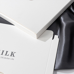 Taie d'oreiller en soie rectangulaire, boîte d'emballage cadeau et artisanat en carton blanc, boîte standard en stock, prend en charge l'impression de logo personnalisé - Product Image 4