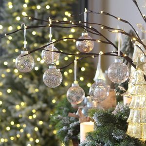 Chất Lượng Cao Rose <span class=keywords><strong>Gold</strong></span> Rõ Ràng Shatterproof Giáng Sinh Bóng Đồ Trang Trí Set Lưới Swirl Long Lanh Trong Suốt Trang Trí Cây Kỳ Nghỉ - Product Image 2