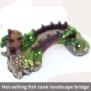 Fabrikant Levert <span class=keywords><strong>Aquarium</strong></span> Landschapsarchitectuur Decoratieve Antieke Bruguitrusting Milieuvriendelijk Hars Schildpad Klimplatform - Product Image 3