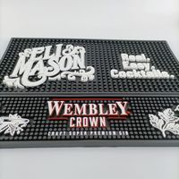 Tapis de bar en silicone PVC personnalisé avec logo, tapis anti-dérapant pour pub, tapis de comptoir, sous-verre, dessous de plat