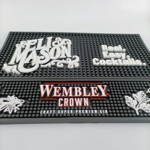 Custom Logo Silicone PVC Bar Mat Rubber Spill Pad Pub <b>Runner</b> Beer Rail Mat Drip Tray Non Slip Counter Mat Coaster Placemat - Product Image 5