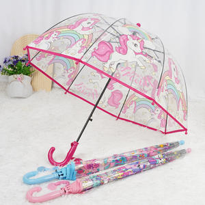Parapluie de pluie pour enfants de 2 à 5 ans, à long manche, transparent, léger et sûr, avec dessin animé - Product Image 6