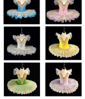 Robe de soirée ballerine tutu de ballet à crêpes à plateau vert pour filles et enfants Costume de danse