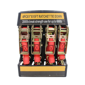 4 gói 1 "15 'xe Ratchet Tie xuống dây đeo 2000lbs phá vỡ sức mạnh - Product Image 1