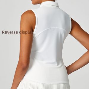 Camisetas de Golf sin Mangas de Alta Calidad para Mujer, Tops Tipo Polo, Racerback, para Pickleball, Golf, Tenis, con Cuello, Chaleco con Cuello, Polo de Golf - Product Image 1