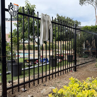 Clôture de jardin extérieure sur mesure, panneau de clôture en acier galvanisé à chaud avec tubes carrés et ronds, barres verticales