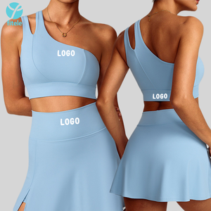 Ensemble de jupes anti-exposition Fitele de haute qualité, ensemble de soutien-gorge de <span class=keywords><strong>sport</strong></span> et jupe de golf pour femmes, tenue 2 en 1, ensemble de vêtements de yoga pour le tennis - Product Image 1