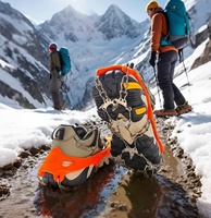 Crampons antidérapants à 19 dents pour chaussures, couvre-chaussures antidérapants pour neige et glace, crampons de protection pour chaussures de randonnée et bottes