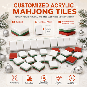 Juego <span class=keywords><strong>de</strong></span> Mahjong Americano Premium <span class=keywords><strong>de</strong></span> Navidad, Fichas Acrílicas, Edición Festiva, OEM |   Caja <span class=keywords><strong>de</strong></span> Regalo Personalizada con Temática Invernal |   Fábrica <span class=keywords><strong>de</strong></span> Mahjong Personalizado - Product Image 1