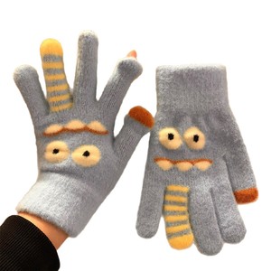 Gants de cyclisme d'hiver chauds et mignons en peluche tricotée, résistants au froid, pour l'extérieur - Product Image 5