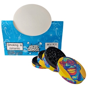 Colorful Cartoon Skull Herb Grinder 63mm Round Zinc Alloy Magnetic Lid Storage Container <b>Smoking</b> Accessory - Product Image 4