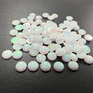 Alibaba cổ Opal <span class=keywords><strong>Cabochon</strong></span> Vòng phẳng trở lại 2mm 3mm 4mm 5mm 6mm tổng hợp lửa Opal - Product Image 3