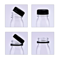 Bouteilles de jus en plastique transparentes avec bouchon, contenants réutilisables pour jus et boissons de 8 oz, 12 oz, 16 oz, avec couvercles inviolables – Vente chaude