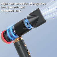 Sèche-cheveux de voyage ultra-léger violet à séchage rapide avec diffuseur et concentrateur, pliable