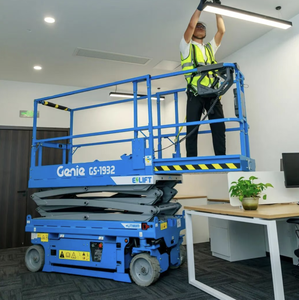 GS-1932 GENIE bekas gunting elektrik sepenuhnya hidrolik pengangkat 8m Platform dapat ditarik kapasitas 250kg PLC Core garansi 1 tahun - Product Image 4