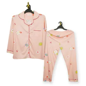 Conjuntos de pijamas de mujer de talla grande de algodón al por mayor, camisones con estampado de frutas, pijamas de mujer