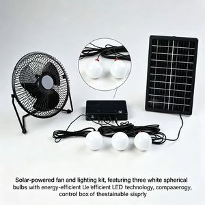 Complete Solar Energy Kit: 3 LED Bulbs & 5-in-1 USB Charger for Home, Camping & <b>Emergency</b> <b>Lighting</b> FM-004 Solar-Powered Fan Effi - Product Image 1