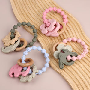 <span class=keywords><strong>Anneau</strong></span> de <span class=keywords><strong>Dentition</strong></span> en Bois en Silicone pour Bébé de 0 à 6 Mois - Product Image 2