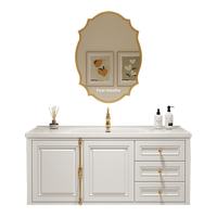 Meuble de salle de bain mural flottant moderne avec lavabo intégré