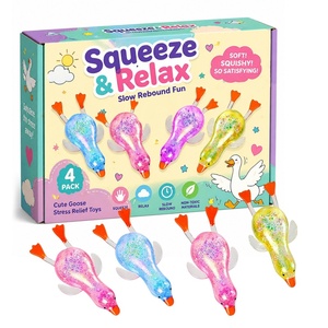 Colorful Goose Squeeze Toys Slow Rebound Stress Relief Toy 4 <b>Pack</b> Soft Squishy Sensory <b>Fidget</b> Gift for Kids Teens Adults - Product Image 1