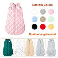 En stock – Sac de couchage pour bébé 100 % coton respirant avec fermeture éclair, imprimé dessin animé personnalisé, pour une nuit entière