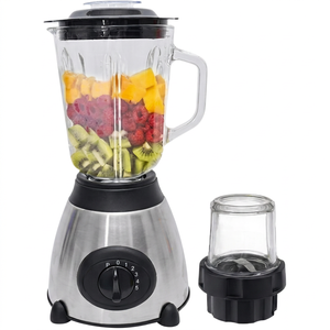 Mixeur professionnel de cuisine, robuste, en acier inoxydable, électrique, pour jus de fruits frais, 2 en 1, avec pot en verre - Product Image 1