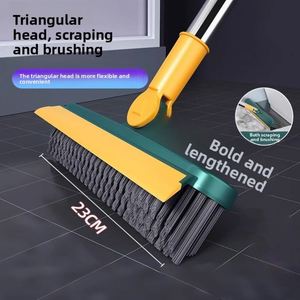 Raclette 2-en-1 à long manche en plastique PP avec brosse pour les fentes du sol, idéale pour le nettoyage de la cuisine, de la maison, de la salle de bain, des toilettes et des carreaux muraux - Product Image 2