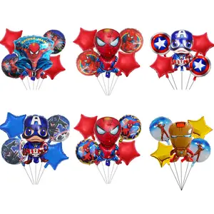 5pcs Set Super Hero Spiderman Foil Balloons Children Birthday Party Supplies balloon Toys