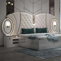 Ensemble de Meubles de Chambre Classique de Luxe pour Villa, Lit Double Moderne avec Cadre en Bois, Set Complet pour Chambre à Coucher King Size
