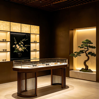 Vitrines d'exposition de lunettes sur mesure, de style chinois traditionnel, avec éclairage LED optique, de haute qualité, durables et écologiques