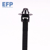 Attaches-câbles en plastique EFP 6.6x166 à verrouillage inversé, trou noir de 6,5 mm de diamètre, 100 pièces, couleur noire