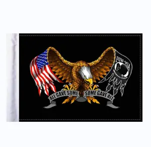 Sleeved 6 by 9 inch United We Stand Motorcycle Flag