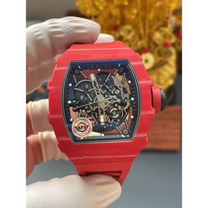 Reloj Mecánico Automático Clásico y Moderno Tourbillon 3502, Esqueleto de Fibra de Carbono Roja, Resistente al Agua, para Hombre - Product Image 5