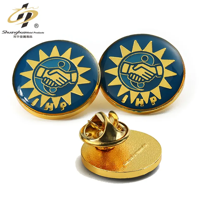 Factory Custom Hat Pins Gold Plated 3D Souvenirs Lapel Badges Zinc Alloy Metal Enamel Lapel Pins with Resin Epoxy