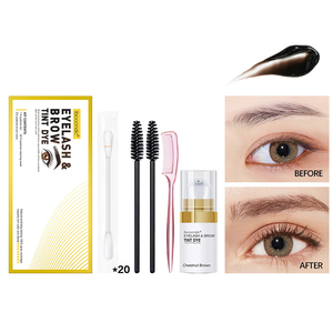 Kit de <span class=keywords><strong>tinte</strong></span> de cejas semipermanente resistente al agua de larga duración, paleta de mezcla, <span class=keywords><strong>tinte</strong></span> de pestañas marrón <span class=keywords><strong>oscuro</strong></span>, crema de <span class=keywords><strong>tinte</strong></span> de cejas vegana - Product Image 3