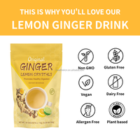 Té Instantáneo de Cúrcuma y Jengibre con Miel, Frutas y Hierbas, Té de Limón Crudo Procesado, Infusión de Limón, Jengibre y Miel