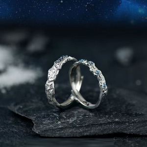 Anillos De Pareja Silver Plated Blue Zircon <b>Couple</b> <b>Ring</b> <b>Couple</b> Accessories Wedding Party Adjustable Open <b>Ring</b> Wedding Jewelry - Product Image 3