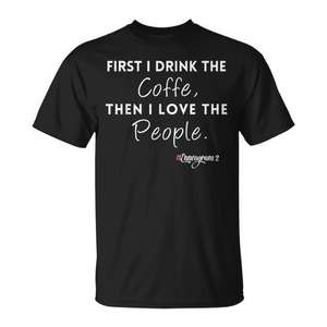 Camiseta Enneagram Tipo 2 Drink Coffee Love People Negra Unisex Talla Adulto - Product Image 1