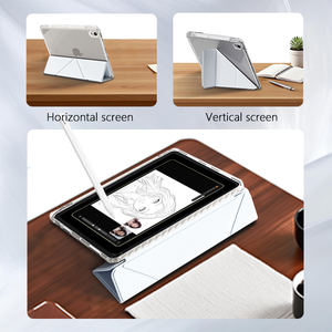 Syx OEM/ODM đa màu Y gấp mềm PU trong suốt Acrylic Cover quay lại với Bút Chì Chủ Tablet trường hợp đối với <span class=keywords><strong>iPad</strong></span> trường hợp bảo vệ - Product Image 1
