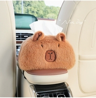 Boîte à mouchoirs suspendue pour voiture en peluche Capybara de marque Longyang, créative et de haute qualité, 1 à 3 compartiments, design moderne, pour appuie-tête de voiture