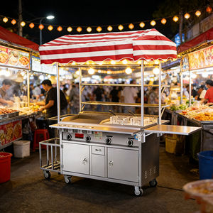 Carrito de Comida Móvil de Acero Inoxidable con 4 Ruedas, Parrilla con Calentador Incorporado, Resistente a la Oxidación, 1 Año de Garantía para Uso en Exteriores - Product Image 4