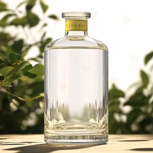בקבוק זכוכית שקוף סופר צור למחזור לאלכוהול טקילה תוויות מודפסות להתאמה אישית