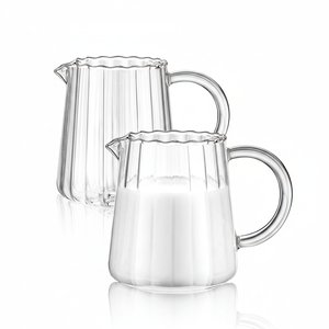 Jarra de Vidrio Transparente Apta para Microondas con Asa y Boquilla, Jarra de Vidrio Resistente al Calor para Café, Té, Leche, Agua, Uso en el Hogar y la Oficina - Product Image 1